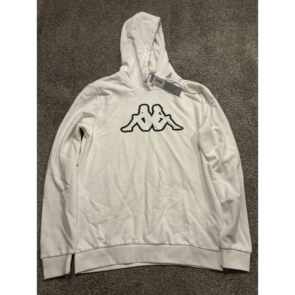 Kappa‎ Hoodie White Zaiver Logo Hoodie Sweatshirt Pullover Size L NWT